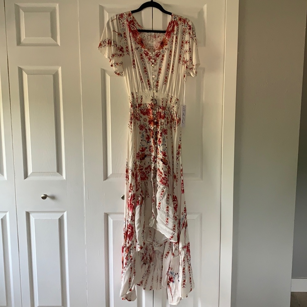 On the Road Floral Maxi Dress with Tie Waist